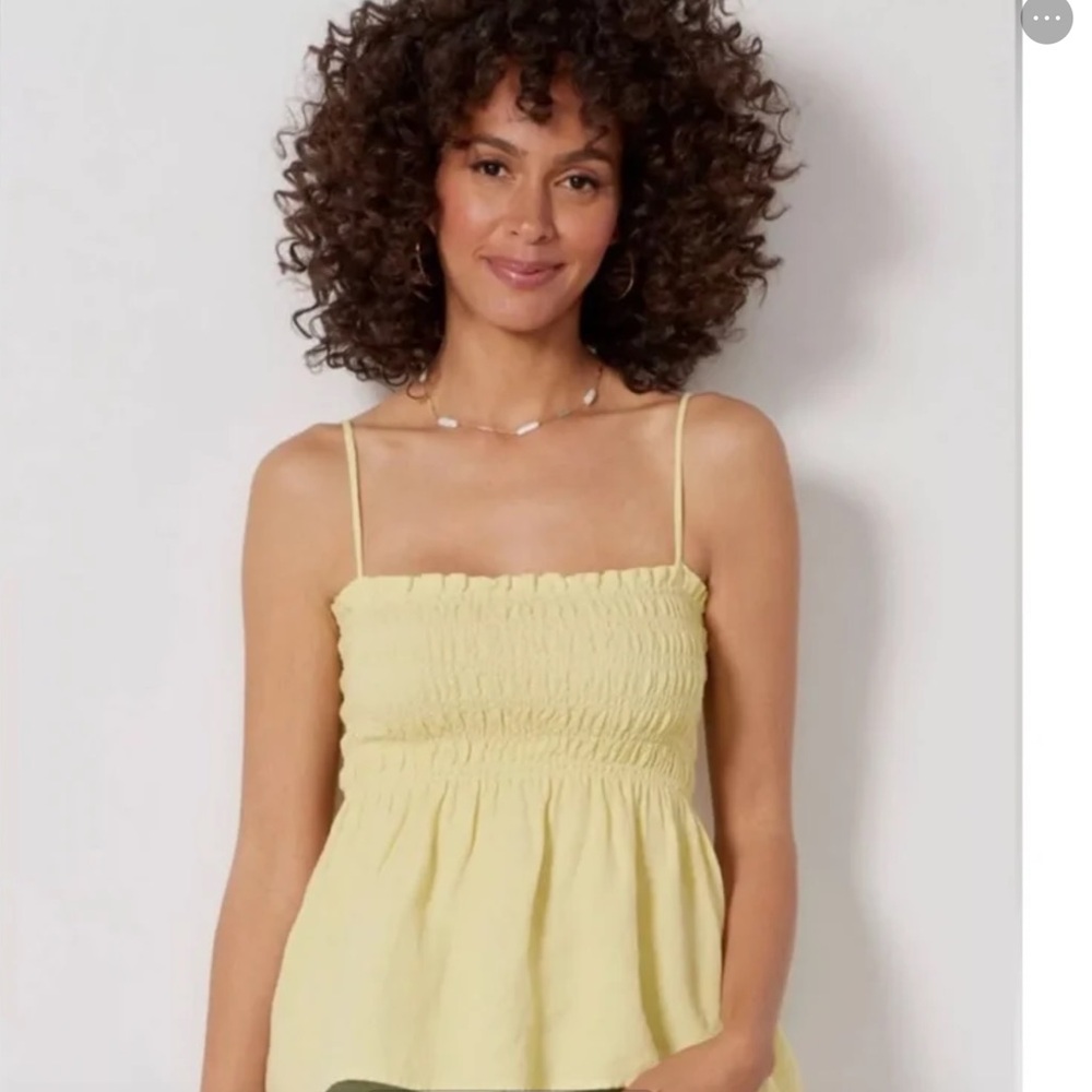 NWT CLOTH & STONE Smocked Linen Tank